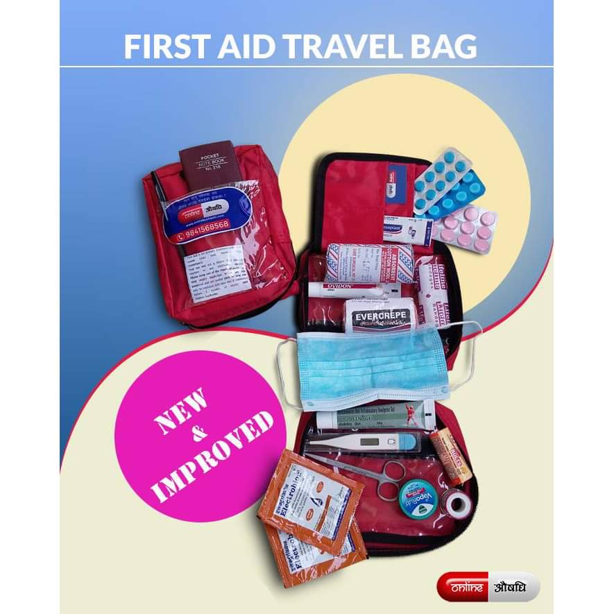 First aid travel bag - red